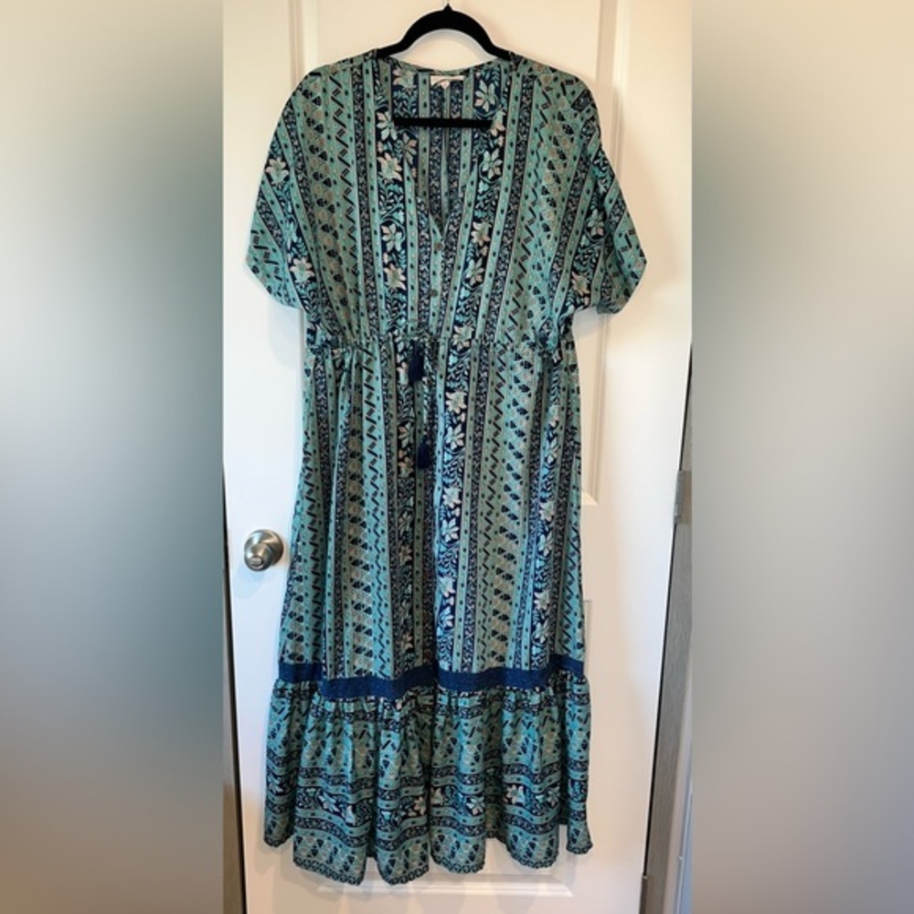 Anthropologie Boemo Maxi Dress Women’s Floral Bohemian Cottagecore Peasant